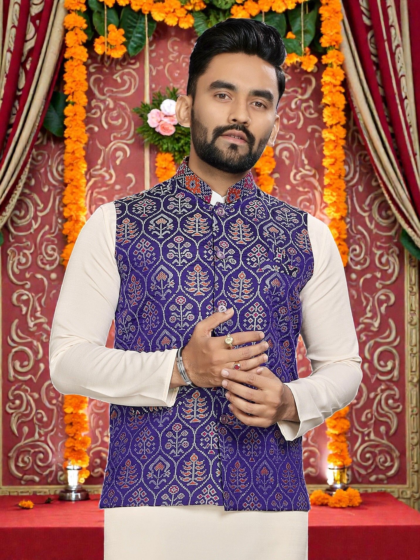 maithili creation Printed Men Waistcoat-picture-46
