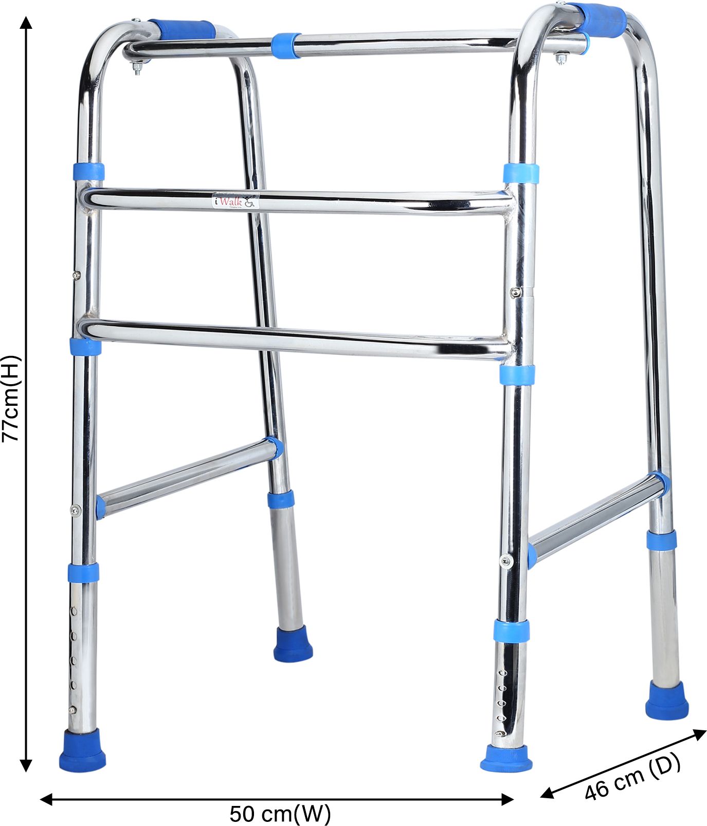 Height Adjustable & Foldable Double Bar | Heavy Duty | Injured & Aged People Walking Stick