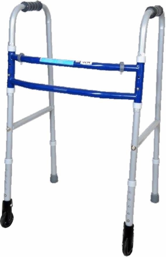 Medipedic Walker With Straight Castors, Foldable & Height Adjustable Walking Stick-image-37