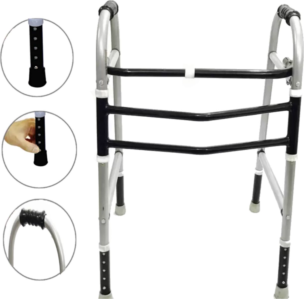 Light Weight Height Adjustable Foldable wr 53 Walker for Adult & Old Age Peopl Walking Stick-image-33