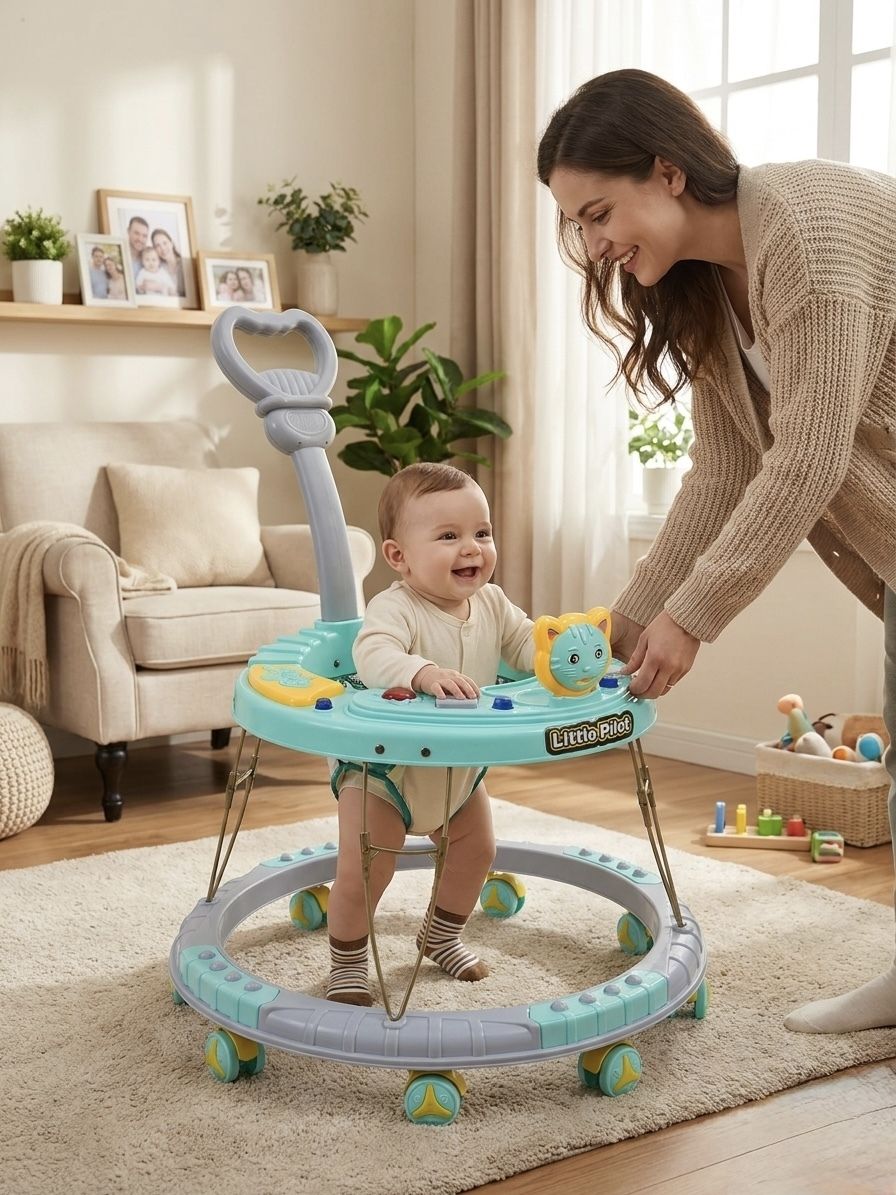 little pilot Musical Activity Walker With Parent Rod-picture-31