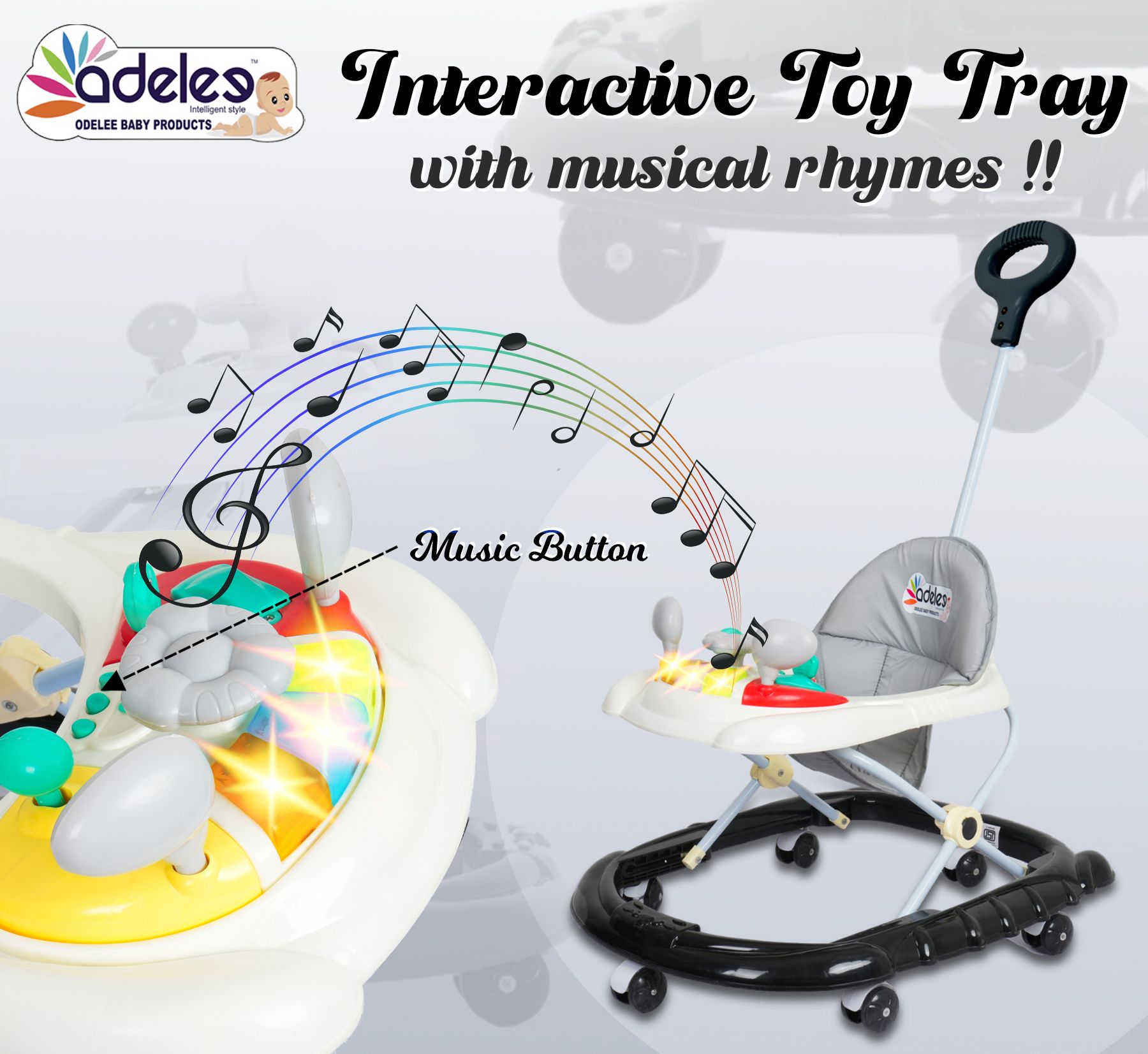 Musical Activity Walker With Parent Rod