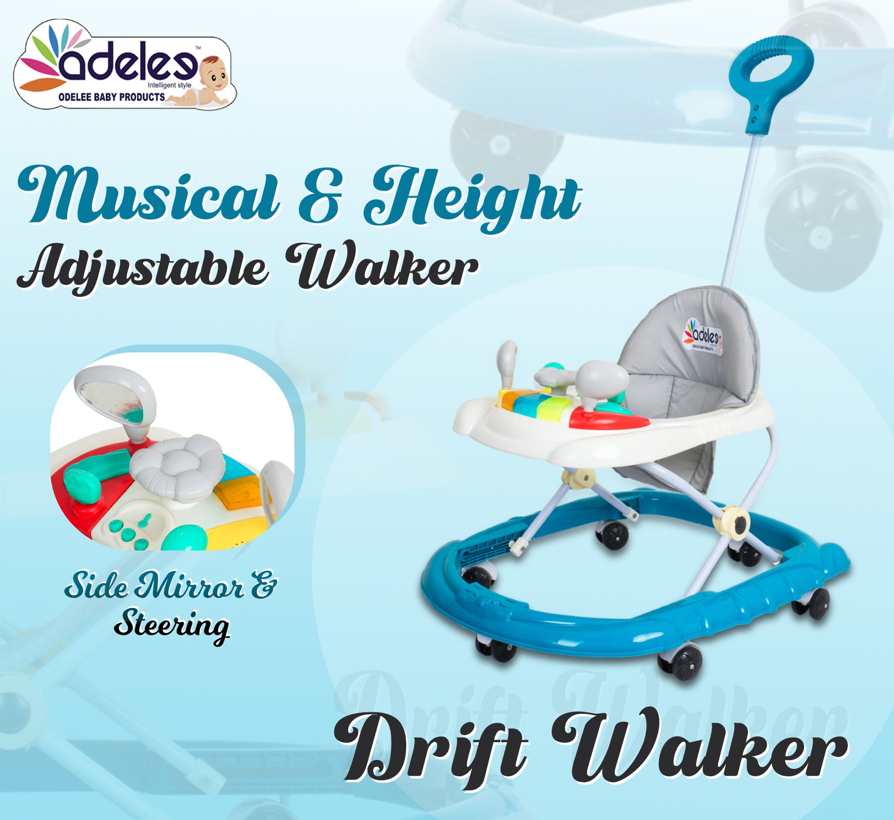 odelee Musical Activity Walker With Parent Rod-picture-21