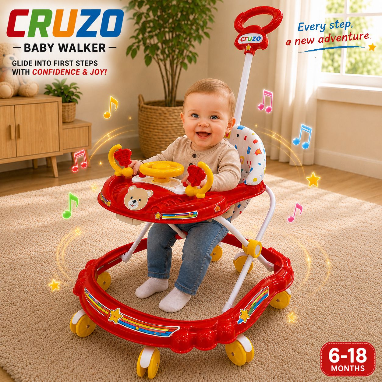 Musical Activity Walker With Parent Rod-image-9