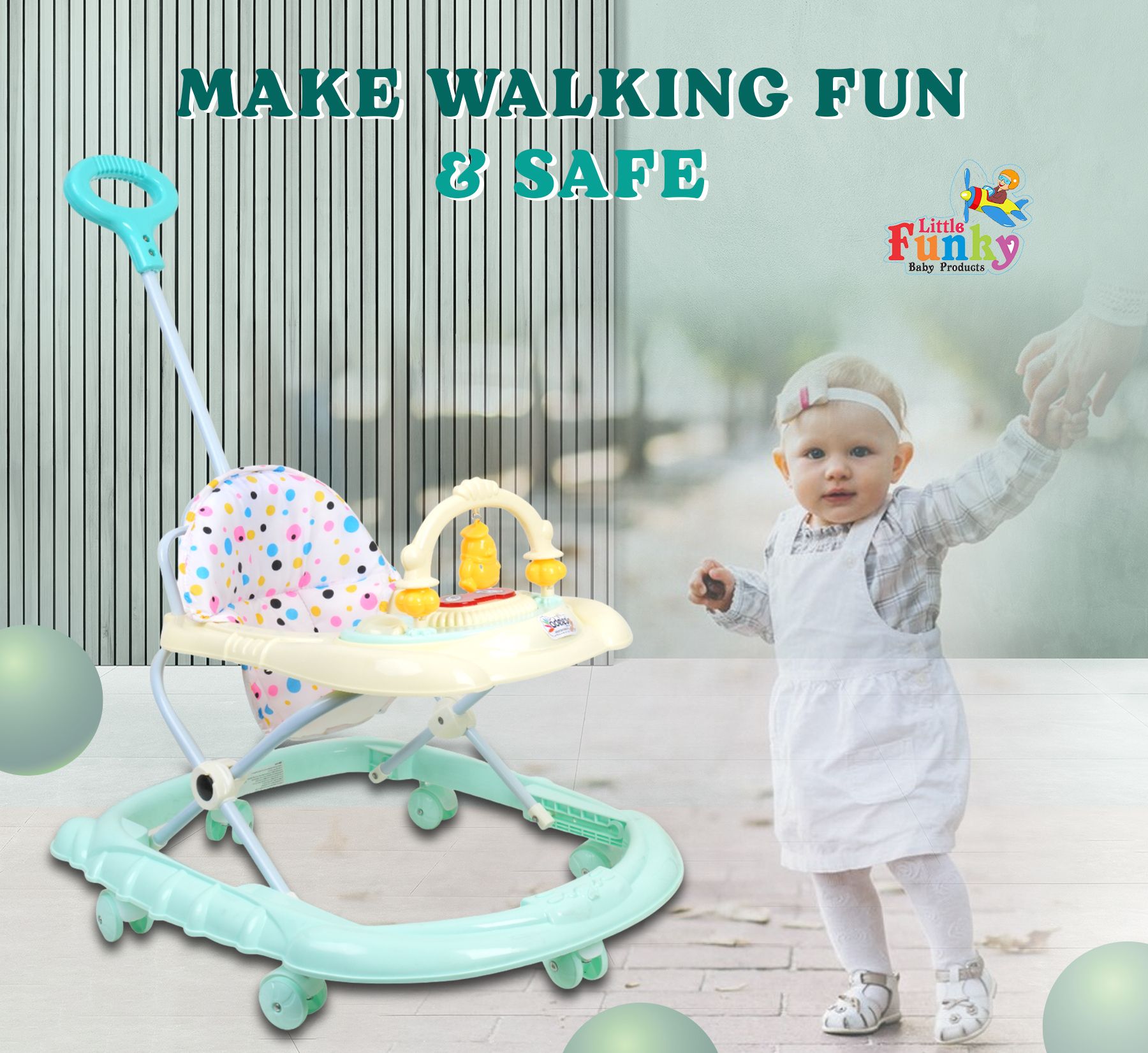 little funky Musical Activity Walker With Parent Rod-picture-17