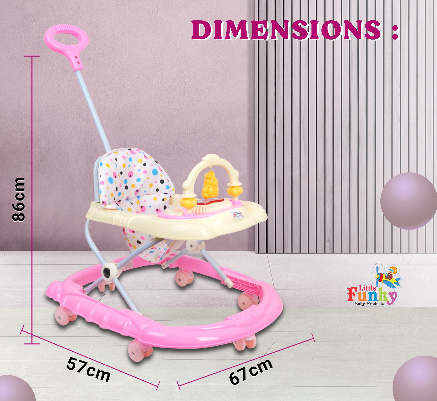 little funky Musical Activity Walker With Parent Rod-picture-22