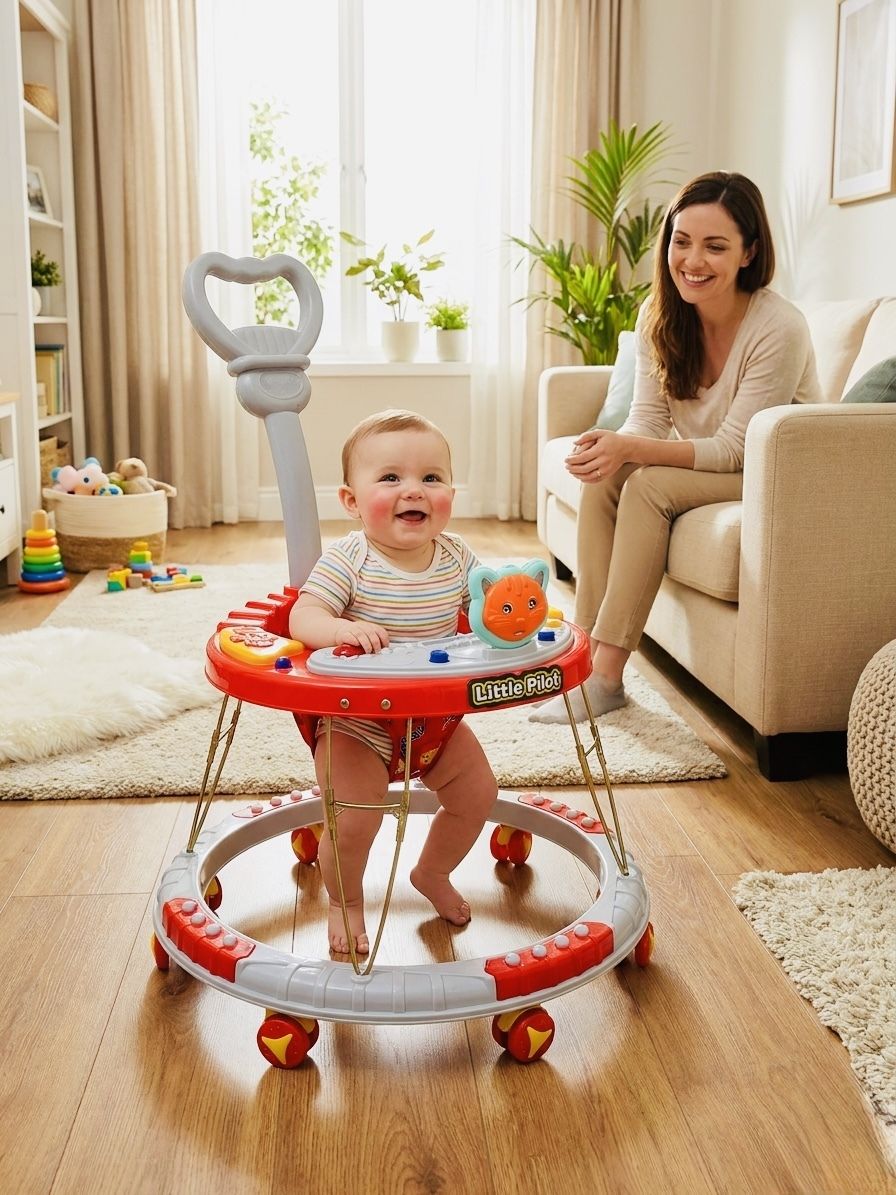little pilot Musical Activity Walker With Parent Rod-picture-29