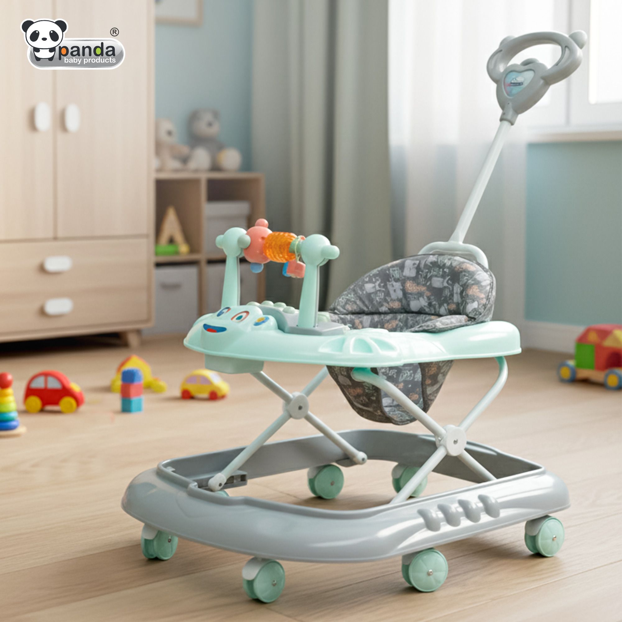 panda baby products Musical Activity Walker With Parent Rod-picture-17