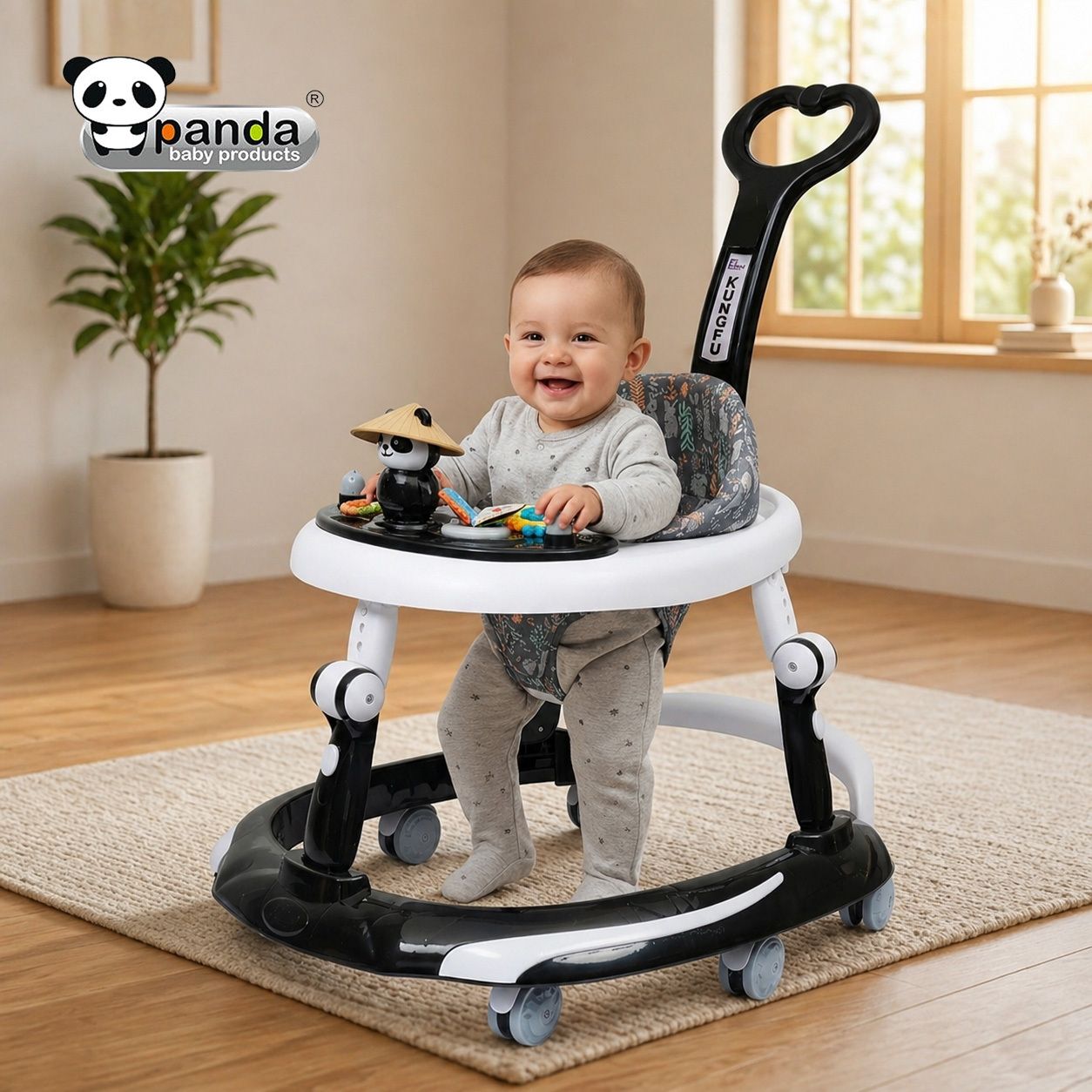 panda baby products Musical Activity Walker With Parent Rod-picture-33