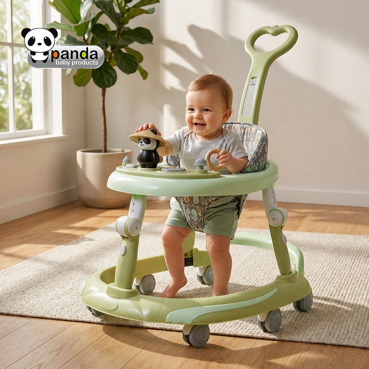 panda baby products Musical Activity Walker With Parent Rod-picture-35