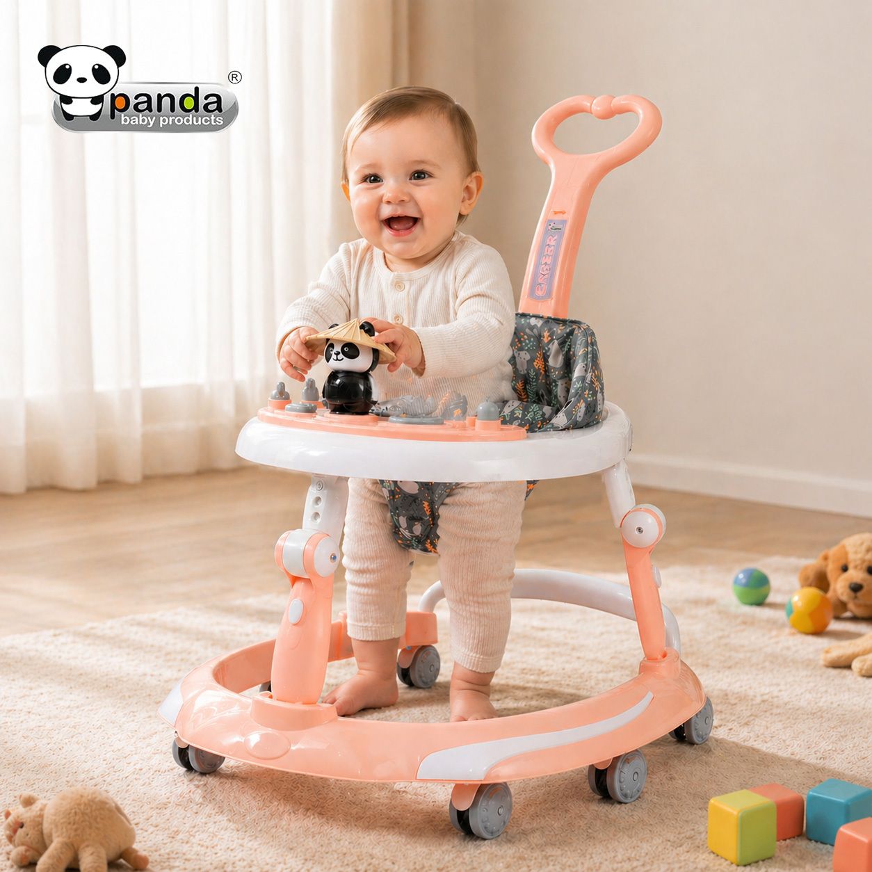 panda baby products Musical Activity Walker With Parent Rod-picture-25