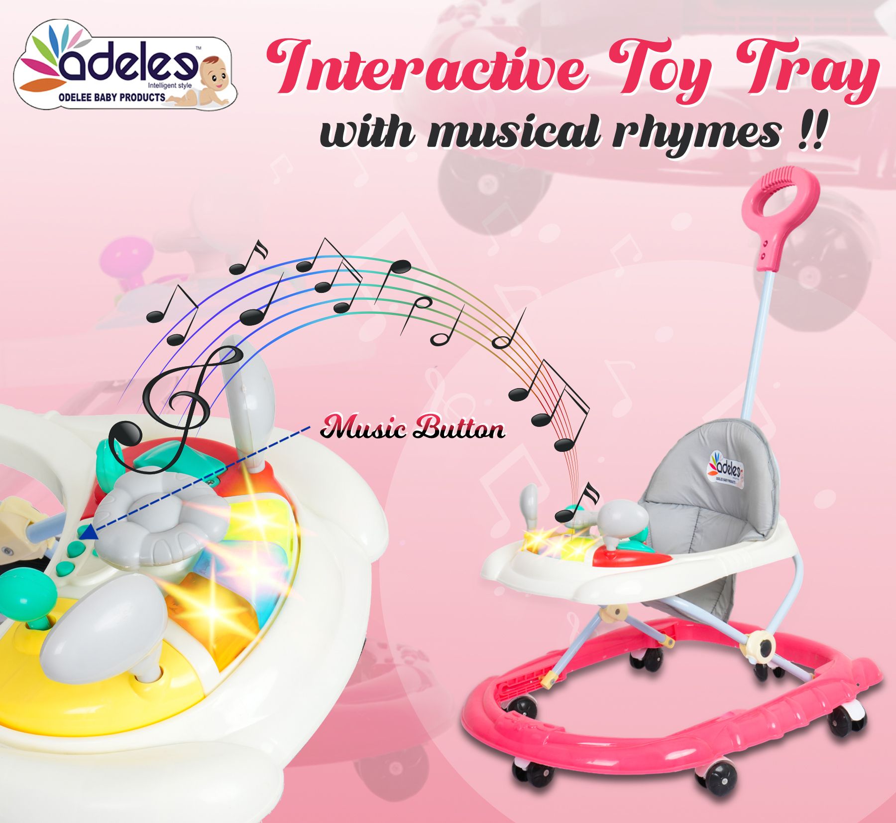 panda creation Musical Activity Walker With Parent Rod-picture-13