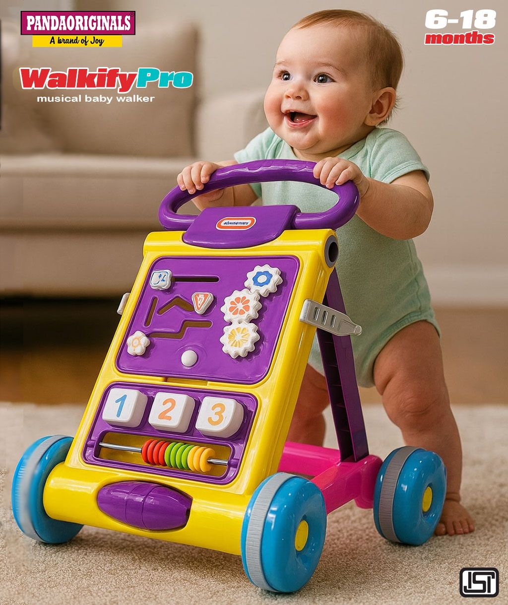 Walkify Pro Activity Musical Walker, 6-18 months