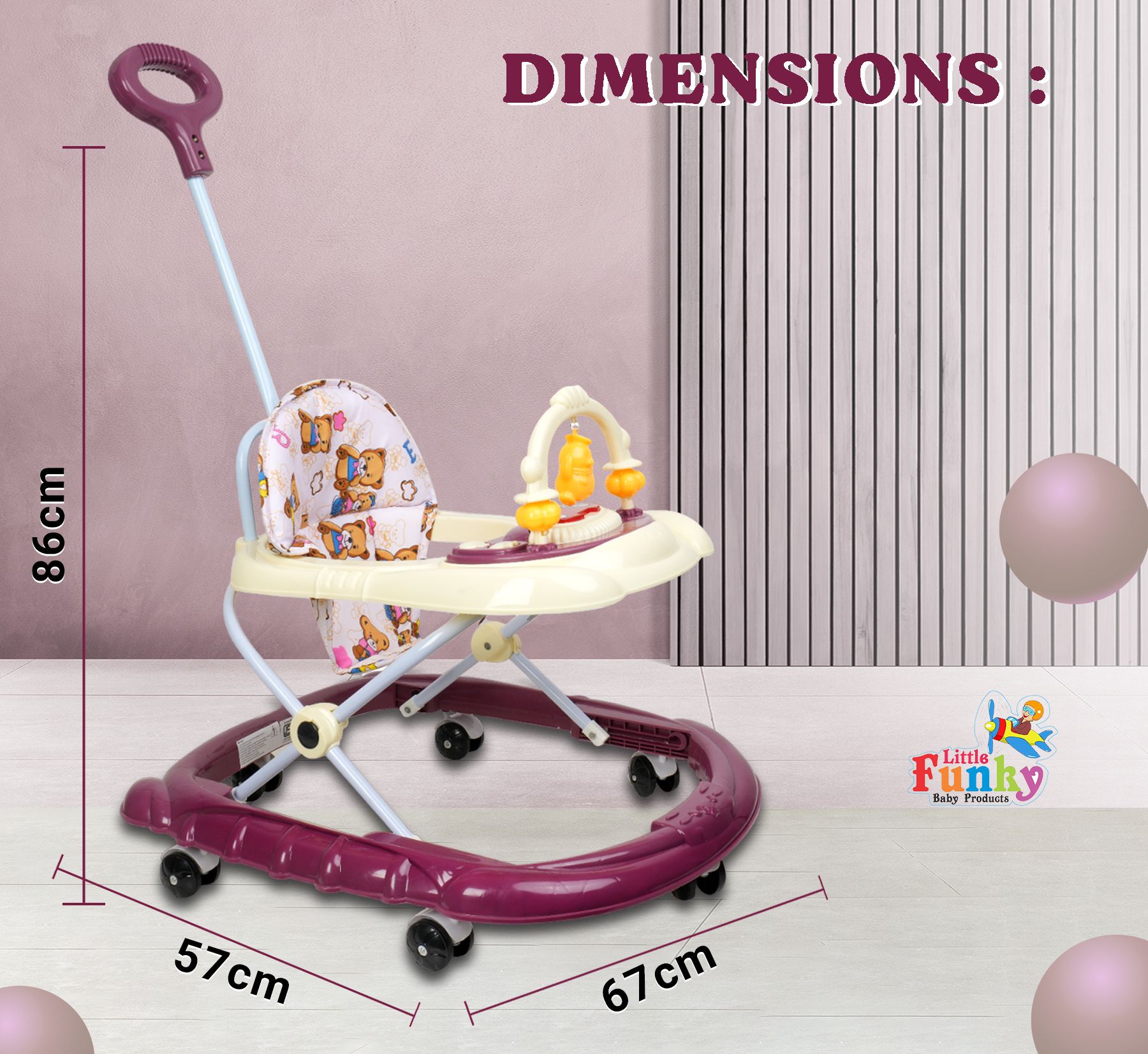 little funky Musical Activity Walker With Parent Rod-picture-13