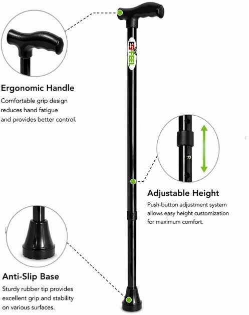 egfeel Walking stick For Men And Women & Old People I Height Adjustable Walking Stick Walking Stick-picture-34