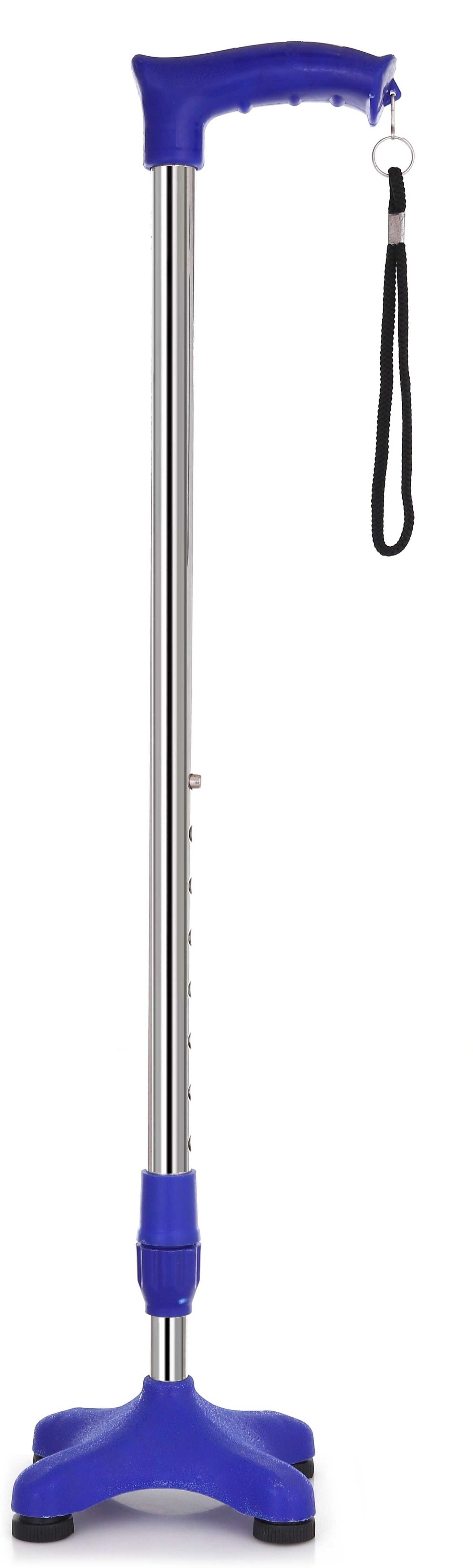 4 Leg Quadripod Chrome Blue Pvc Height Adjustable Men/Women/Old Age People Walking Stick-image-32