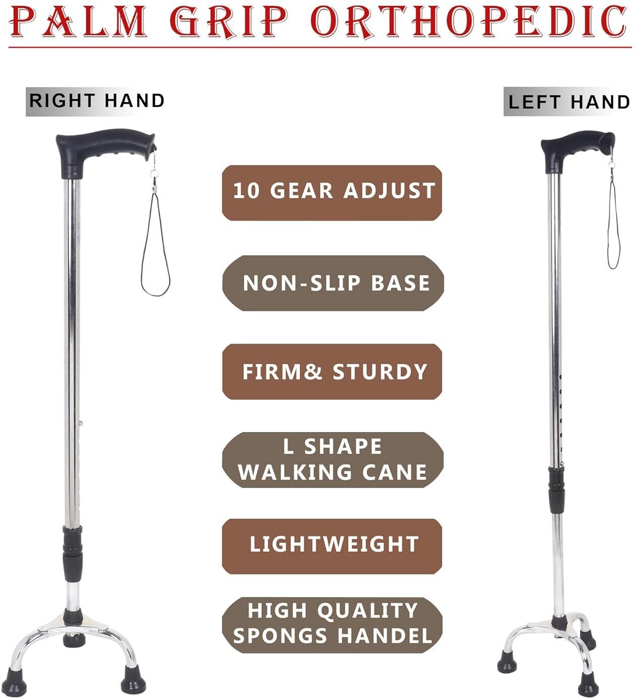 3 Leg Black Steel Hand Dori Height Adjustable Walking Stick Walking Stick-image-36