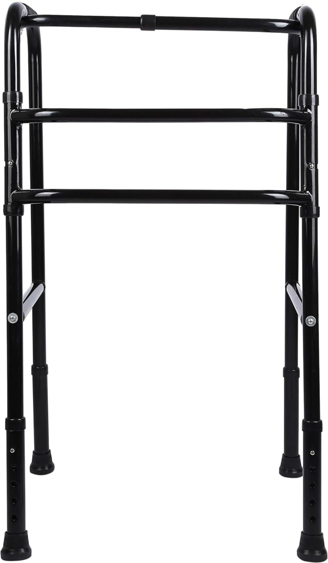 height adj. & foldable double bar | heavy duty | injured & aged people | black walking stick