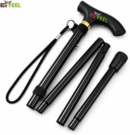 Height Adjustable Foldable Walking Stick with Anti-Slip Tip for Reliable Support Walking Stick-image-40