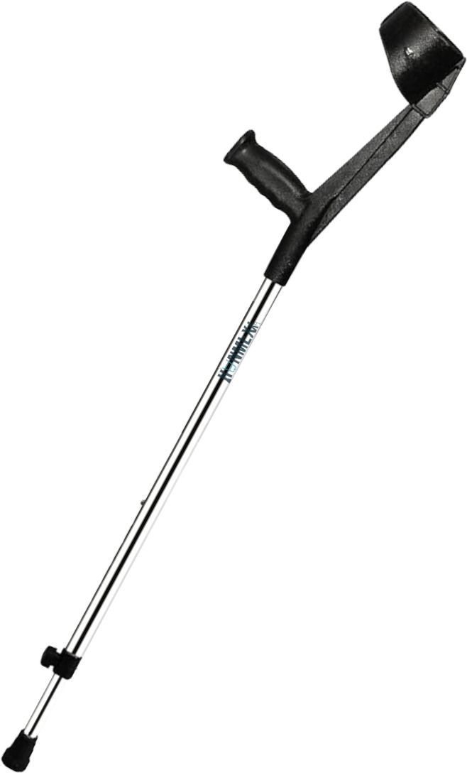 Anti-Slip LightWeight & Adjustable for Comfort - Black Elbow Crutch Walking Stick