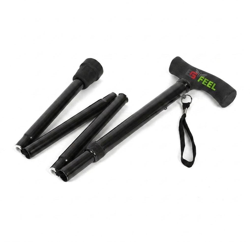 Foldable Walking Stick with Height Adjustment & Anti Slip Base for Stability Walking Stick-image-1