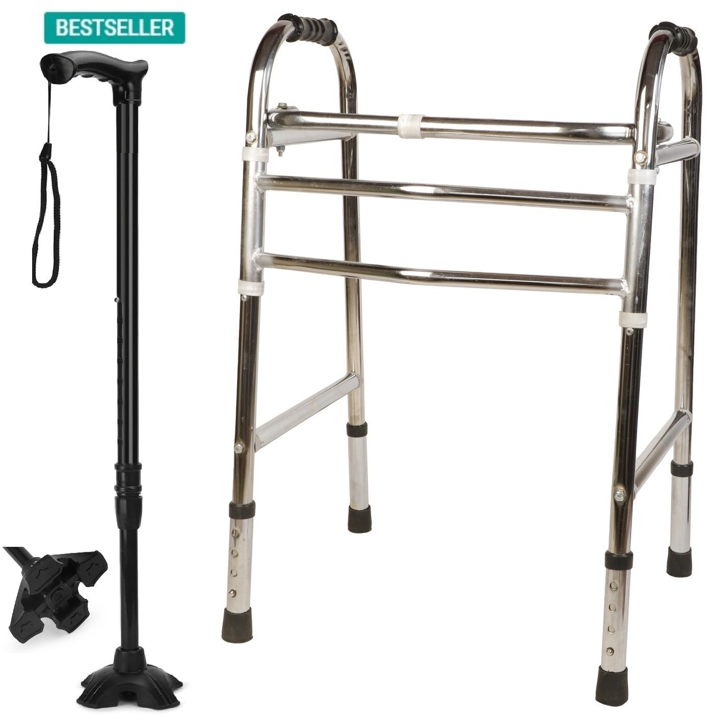 clasora Height Adjustable Foldable Men/Women/Old People Walker Walking Stick (FREE) Walking Stick-picture-12