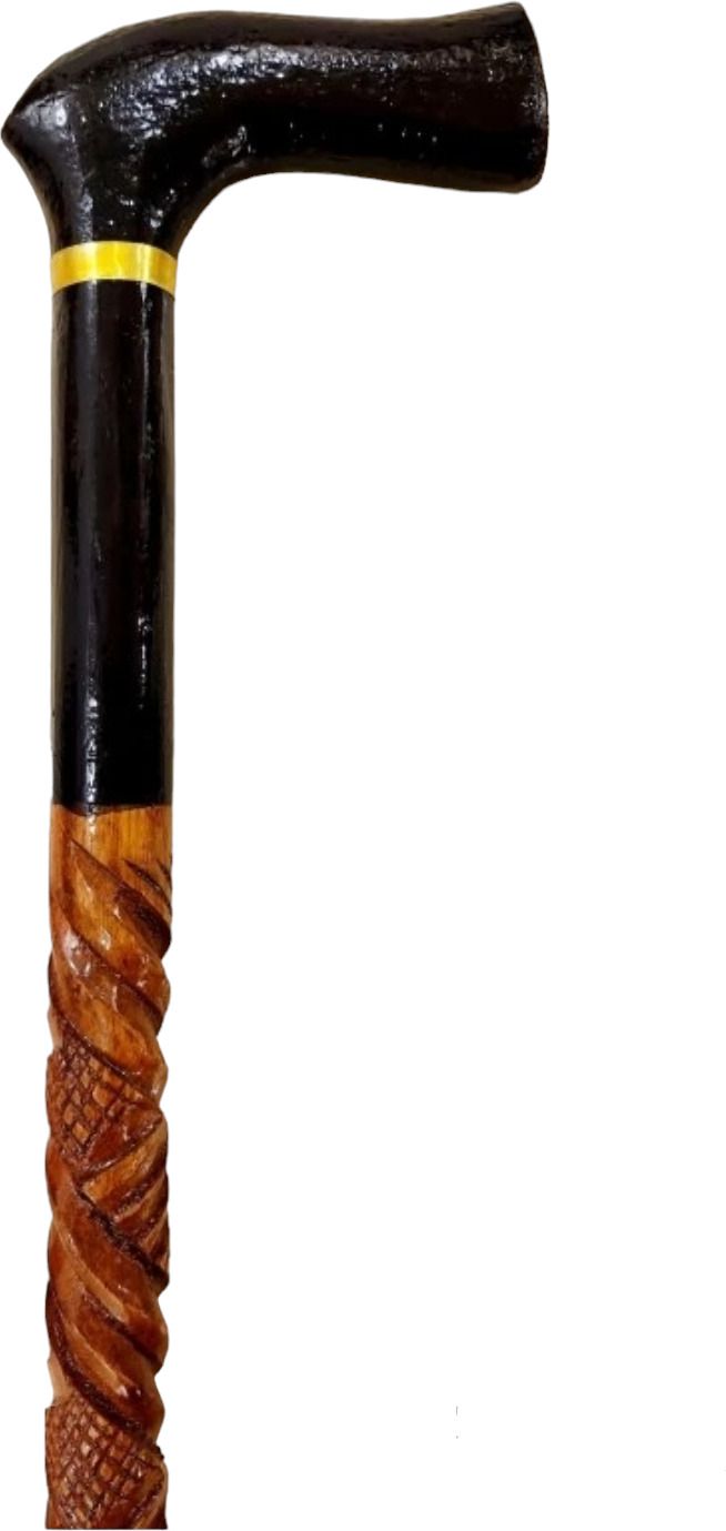 Morning wooden walking stick in black upper base for men and women Walking Stick-image-43