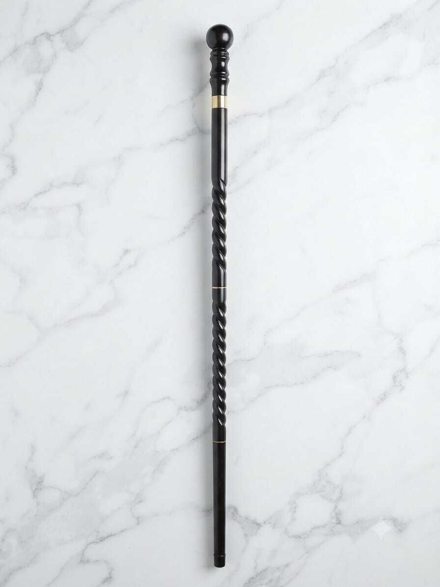 Premium Handcrafted Twisted Wooden Walking Stick with Wooden Knob Round Handle Walking Stick-image-46