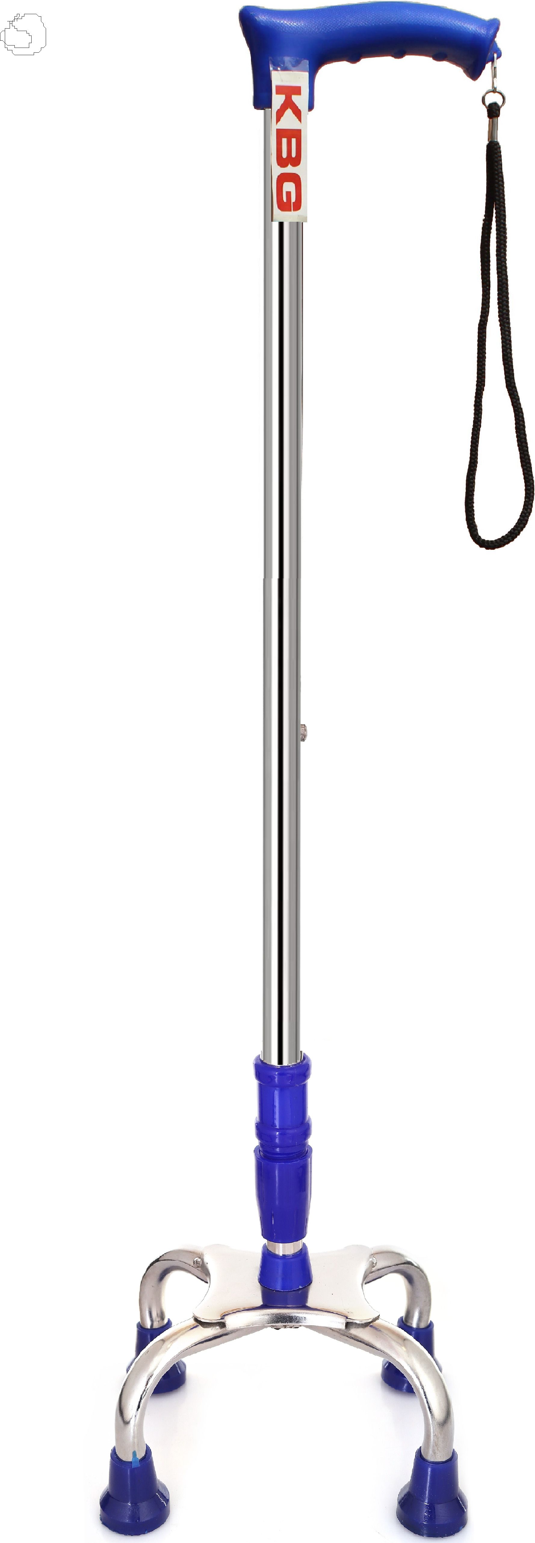 Surgical 4 Leg Chrome Blue Height Adjustable Men Women Old Age People Patient Walking Stick-image-44
