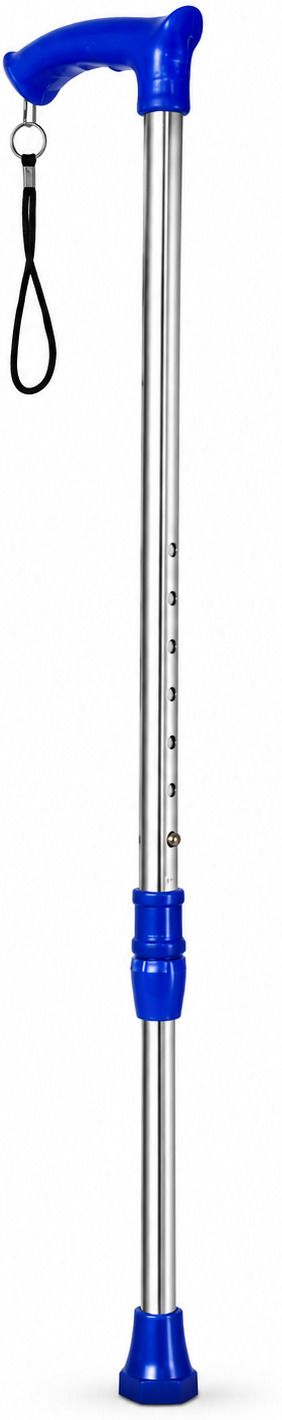 Lightweight Stainless Steel 7-Level Height Adjustable Blue Walking Stick-image-30