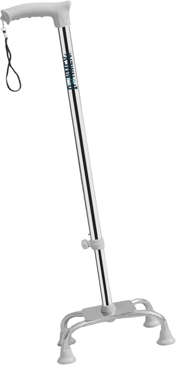 anti-slip 4 leg grey chrome dori lightweight & adjustable for comfort - walking stick