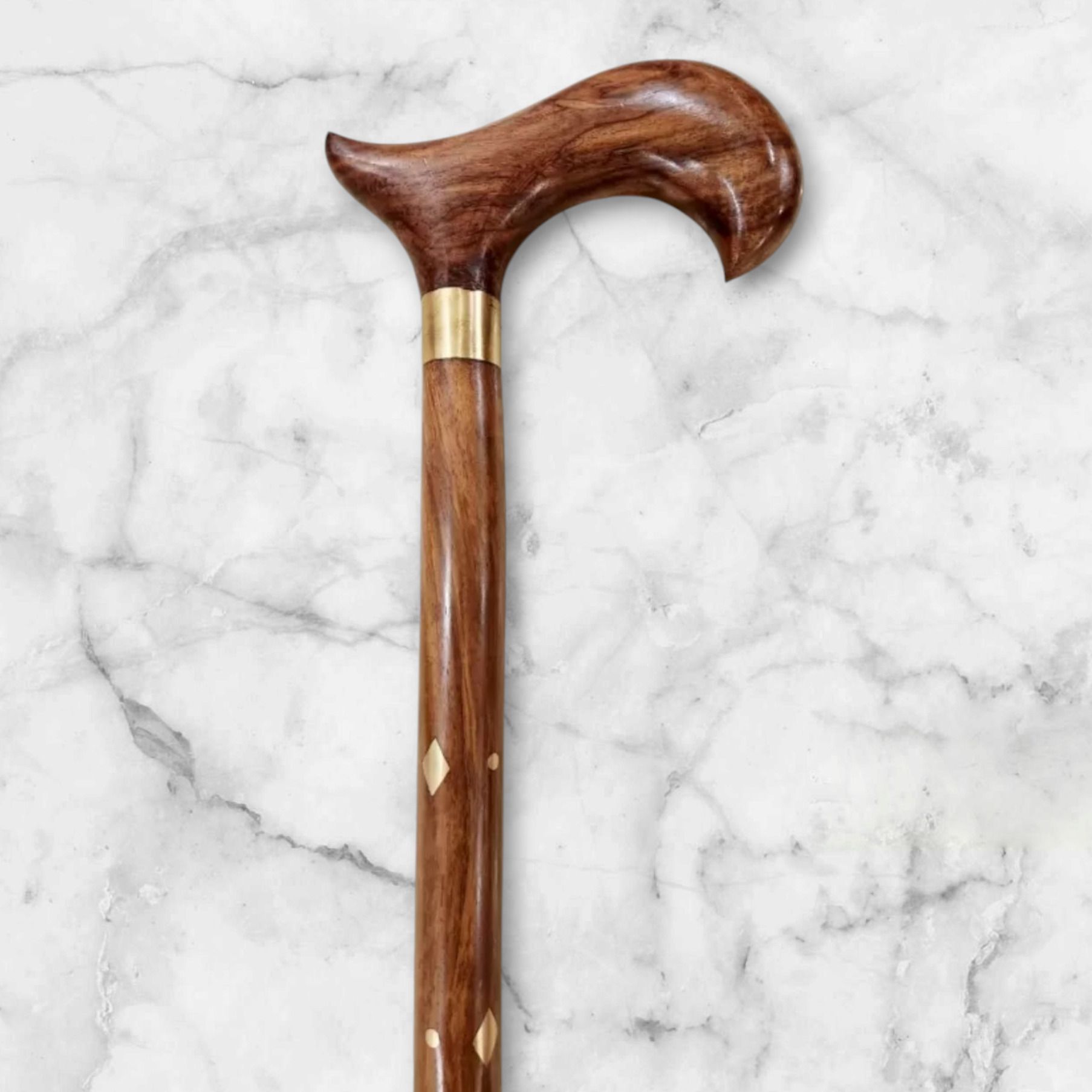 ranacreation Wooden walking stick in brown bharai with antique design Walking Stick-picture-24