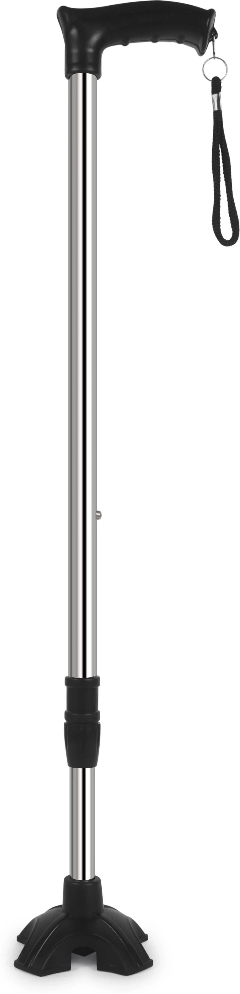 4 Leg Height Adjustable Crome Pvc Men Women Old Age People Patient Walking Stick-image-49