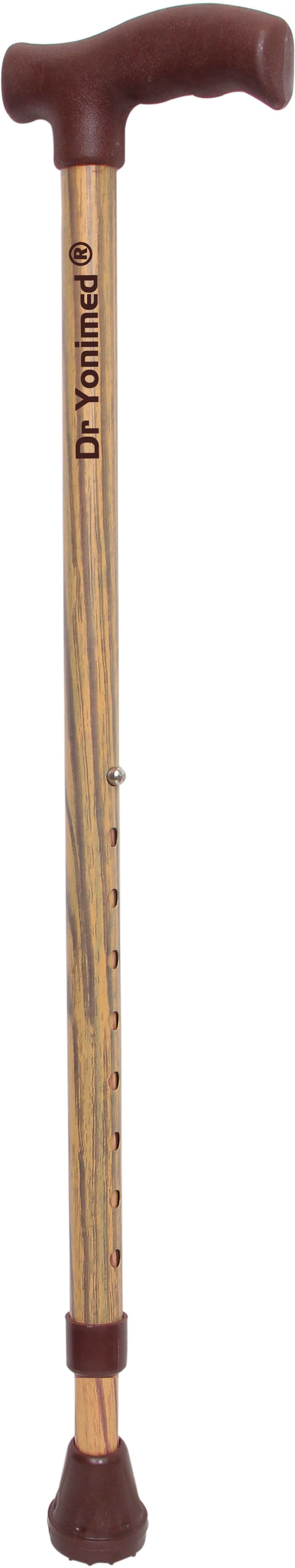 dr yonimed Walking Stick Brown (Wooden Finish) Height Adjustable Old Men & Women Walking Stick-picture-15