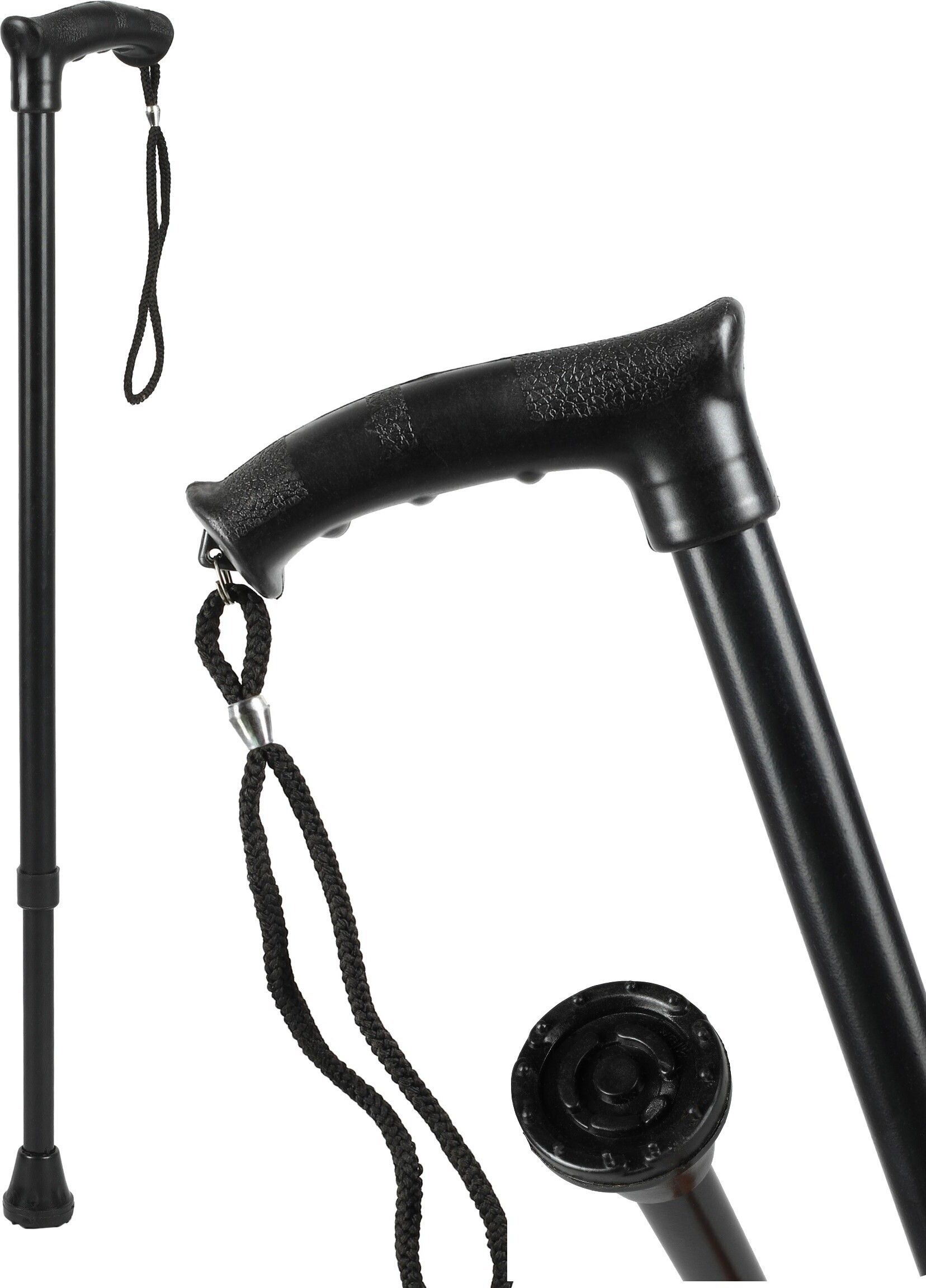 New Design with Extra strength - Black Walking Stick-image-1