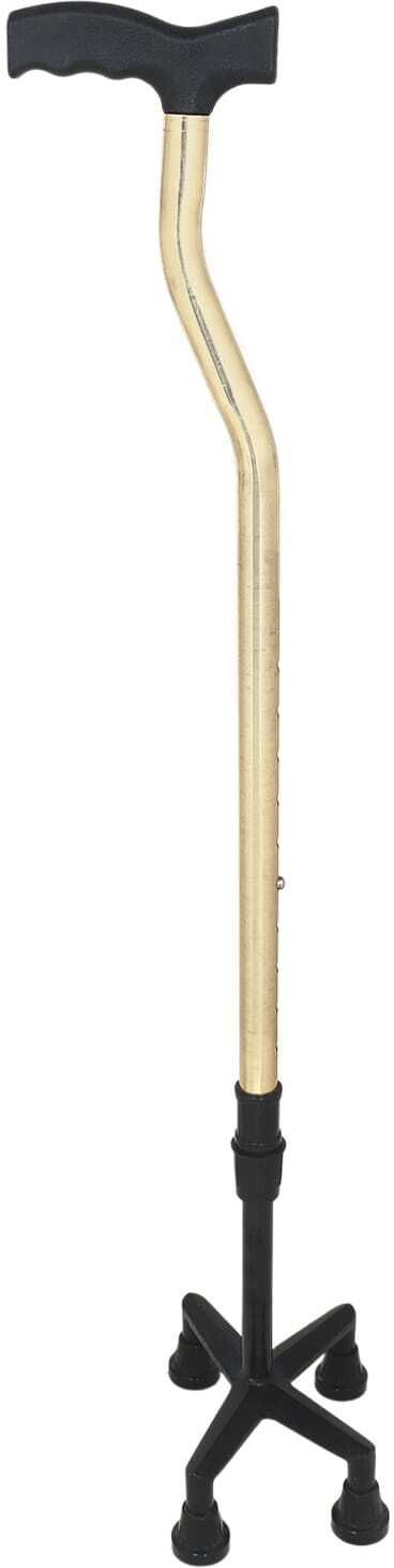 jd medauto solutions Aluminium L-BENT QUADRIPOD Walking Stick For Senior Citizens|H_30"-40"(GOLD) Walking Stick-picture-13