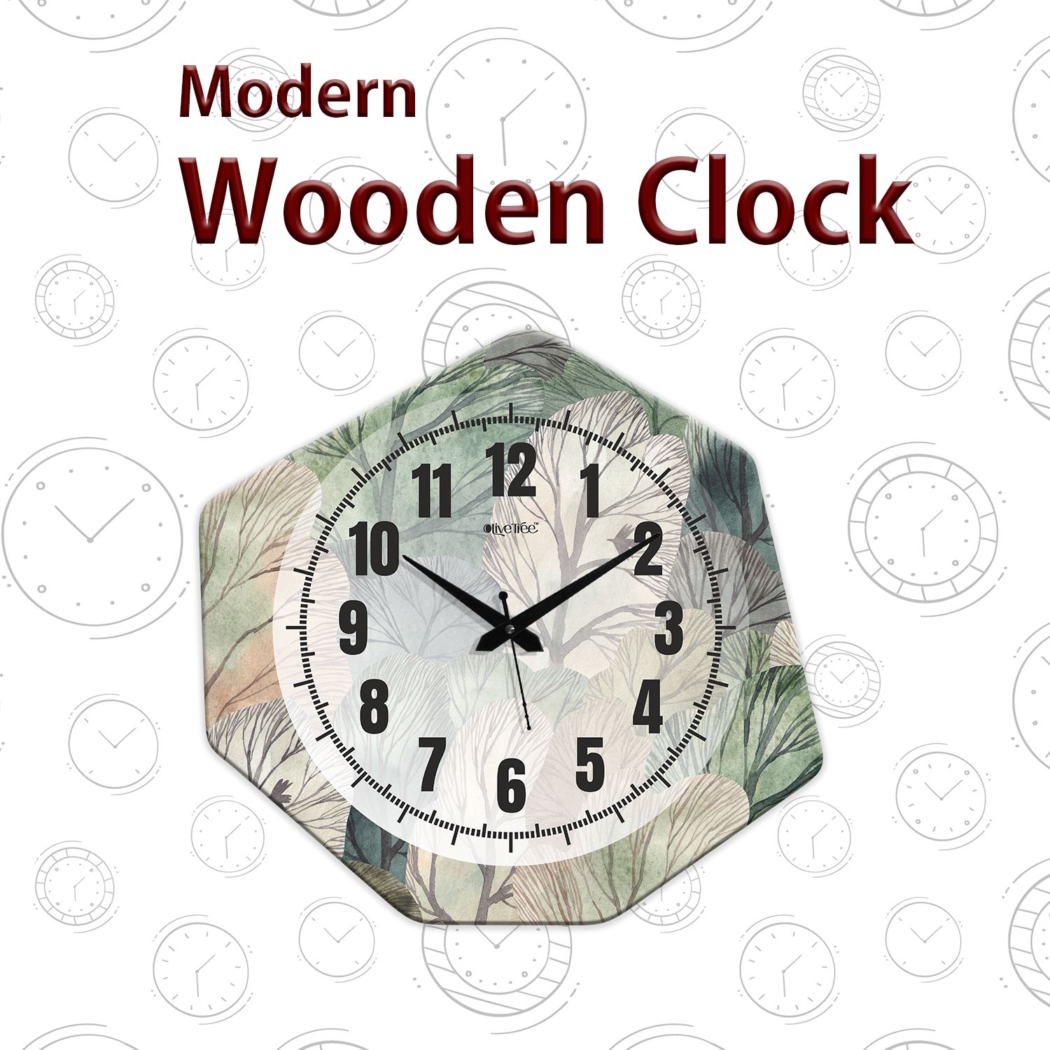 olive tree Analog 37 cm X 34 cm Wall Clock-picture-29