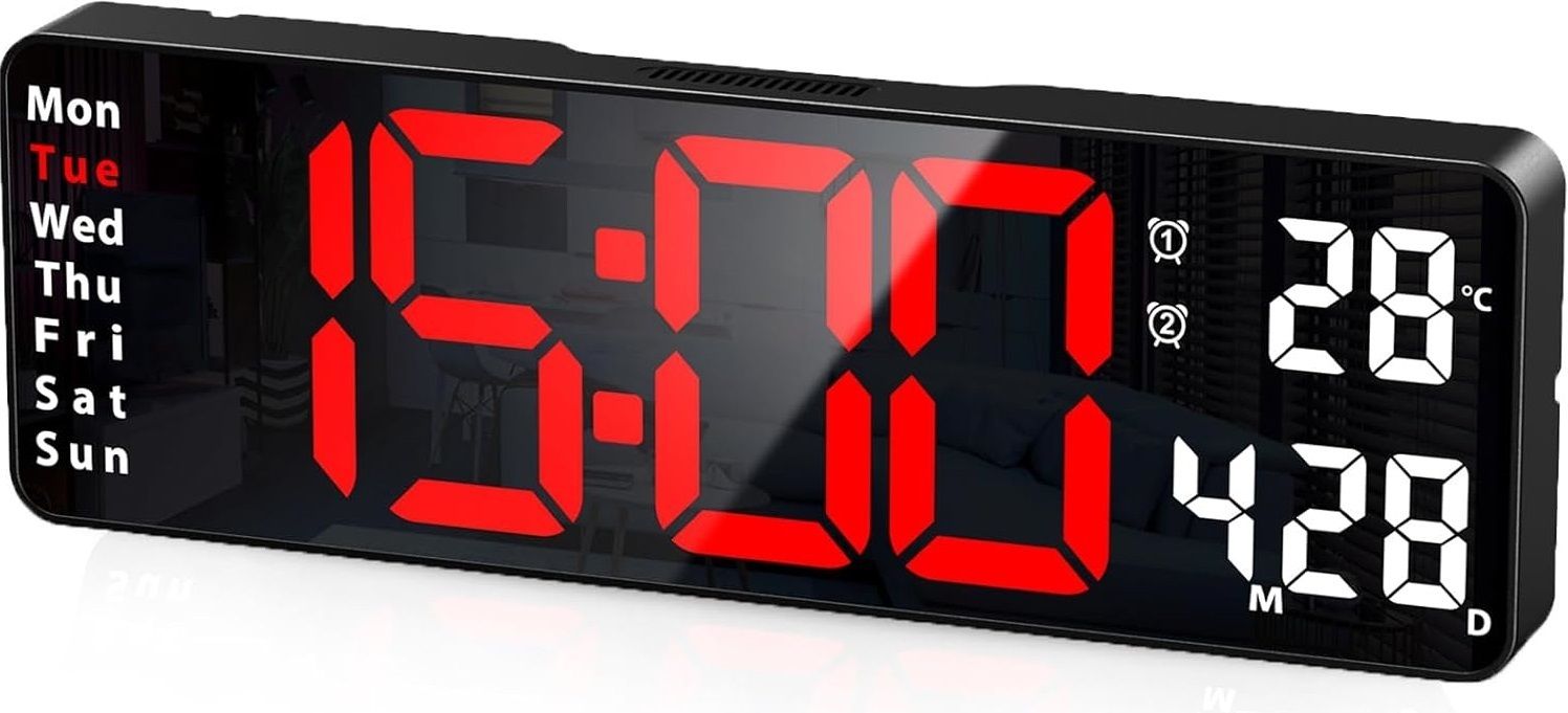 Digital 12 cm X 38 cm Wall Clock-image-44