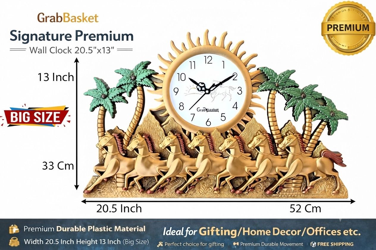 ava creation Analog 33 cm X 52 cm Wall Clock-picture-37