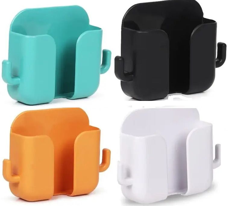 GUOi Wall Mount Phone Holder Mobile Charging Stand With 2 Hook Abs Pack of 4 Mobile Holder-image-9