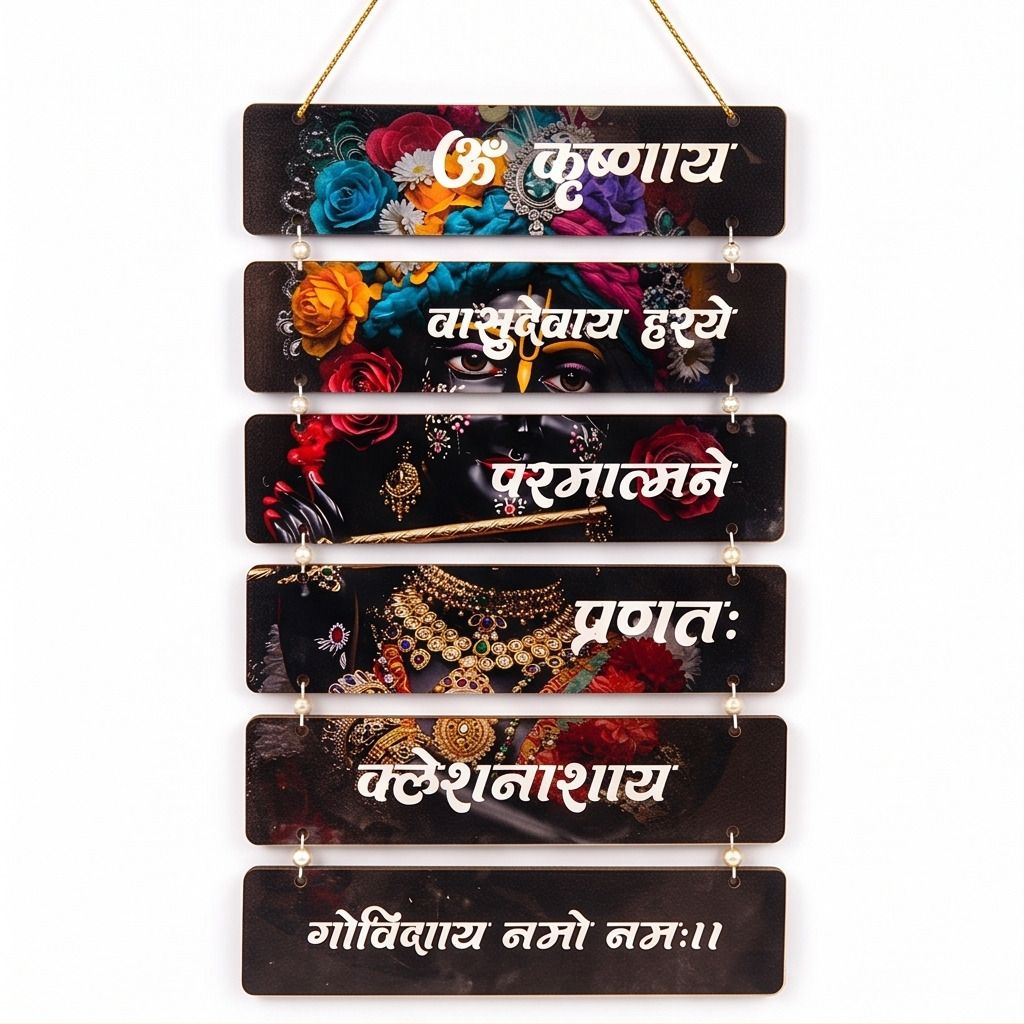 pine mart KRISHNAY VASUDEVAY NAMAH Wall hanging for home decoration-picture-46