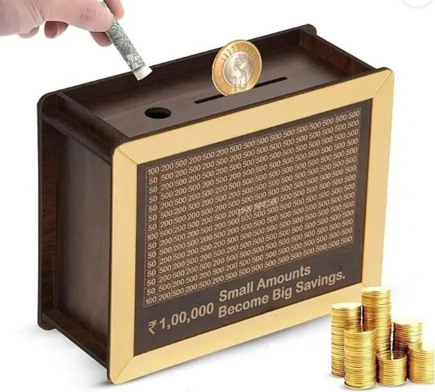 shreelakshmi Wooden Money Box | Counting target money box | Coin box for saving Coin Bank-picture-18