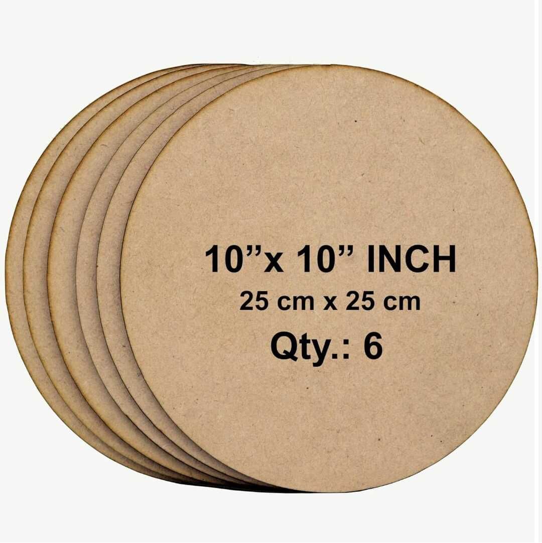 10 Inch MDF Circles - Round Wood Boards for Art, Craft Pack of 6-image-17