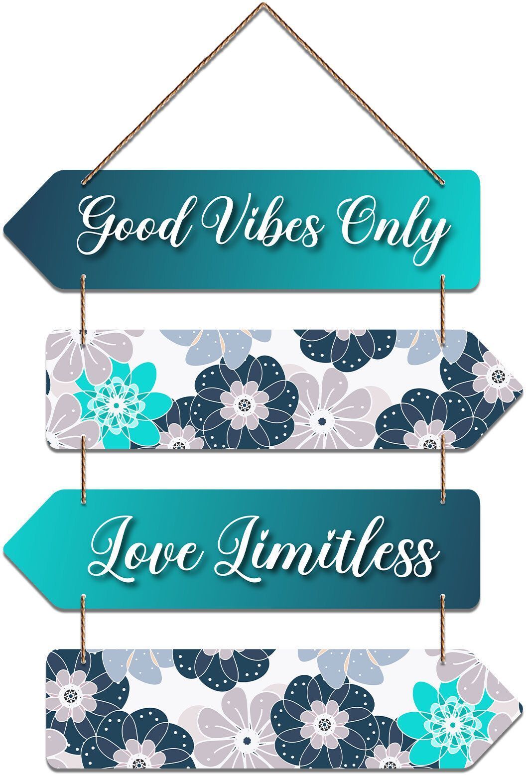 Rustic Wooden Wall Hanging | Decorative Good Vibes Quote Home Decor (DWA_4405)-image-15