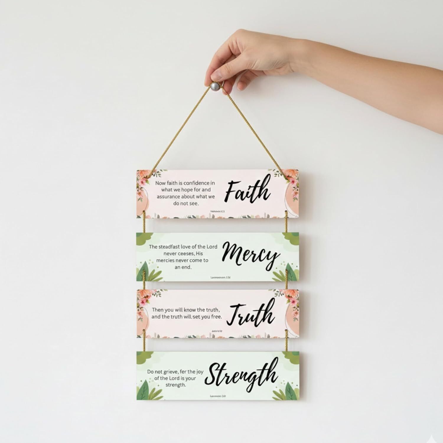 Bible Verse Wall Hanging – Christian Home Decor Pack of 4-image-47