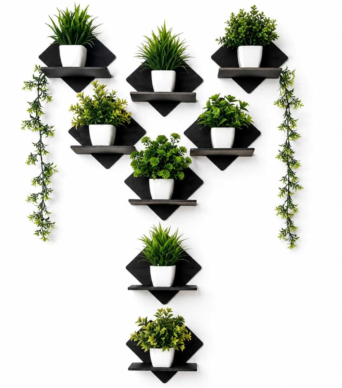 singhatiya carft Mdf Wooden SQUARE Shaped Multipurpuse WallHanging/Flower pot stand pack of 8 Pack of 8-picture-11