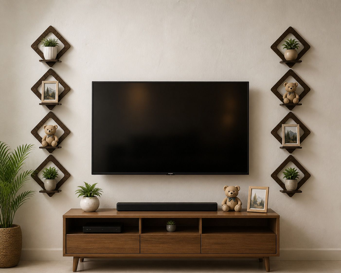 Modern wooden Wall Decor 08 piece of brown square shelves Pack of 8-image-5