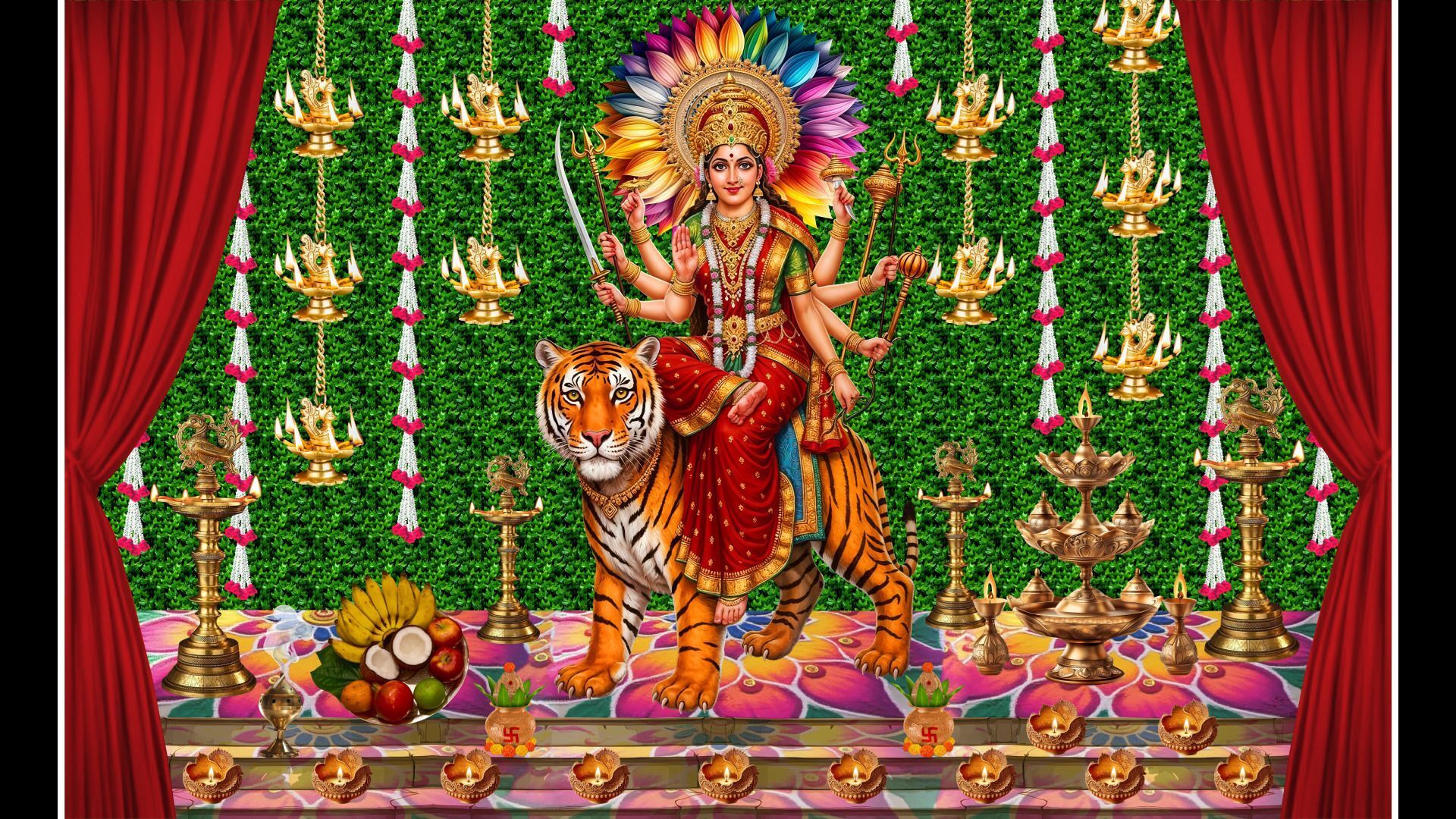 easetensil ganesh pooja, haldi, mehndi, wedding ceremony decoration cloth-picture-2