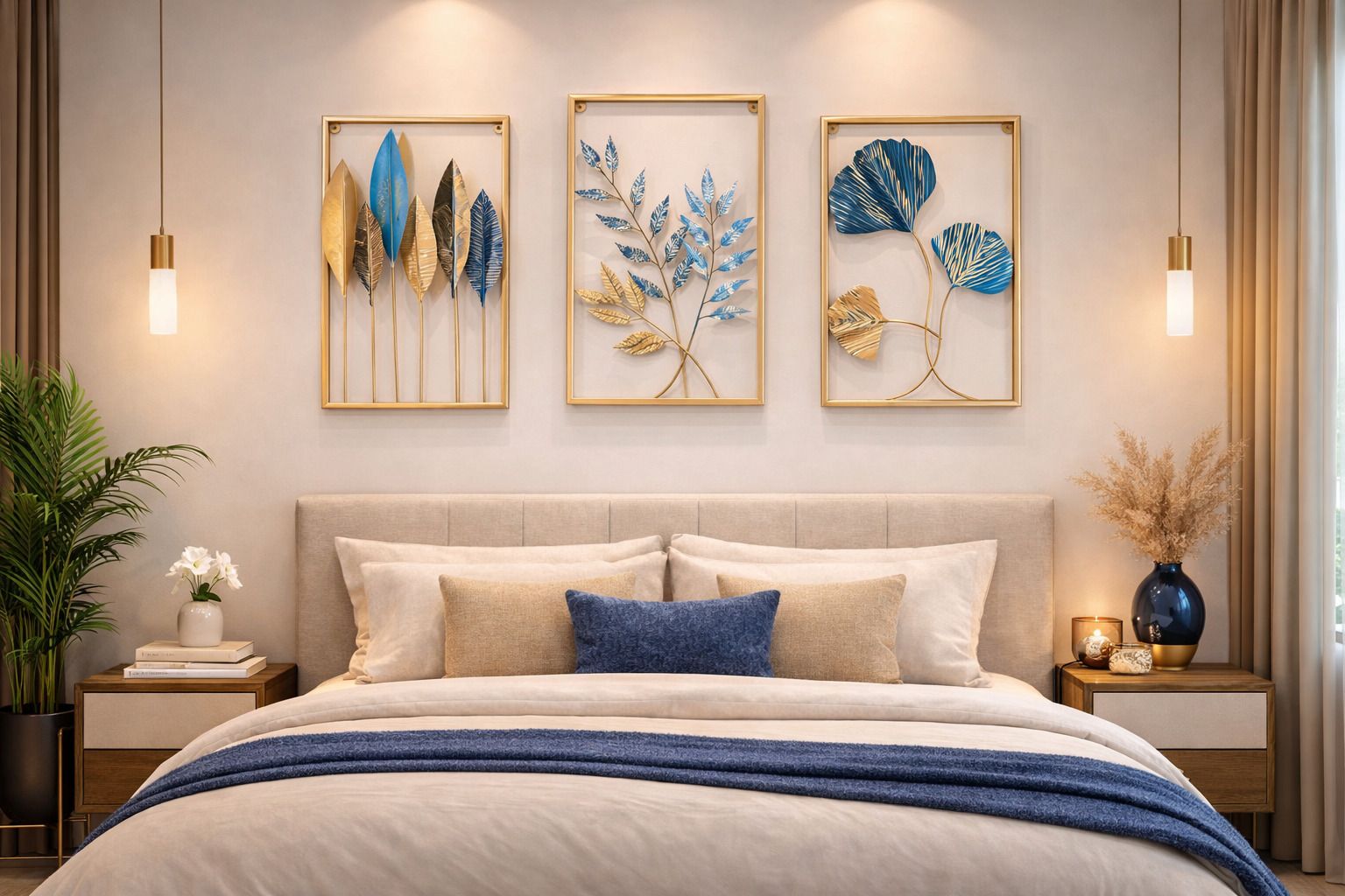 Metal Leaf Wall Hanging Decor | Nature-Inspired Leaf Design | Easy Installation Pack of 3-image-4