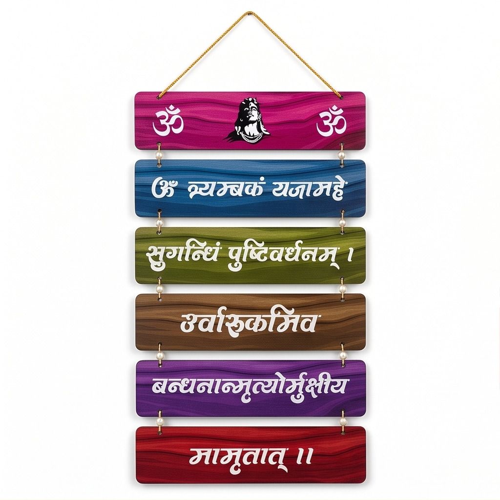 pine mart MAHA MRITYUNJAY MANTRA Wall hanging for home decoration-picture-10